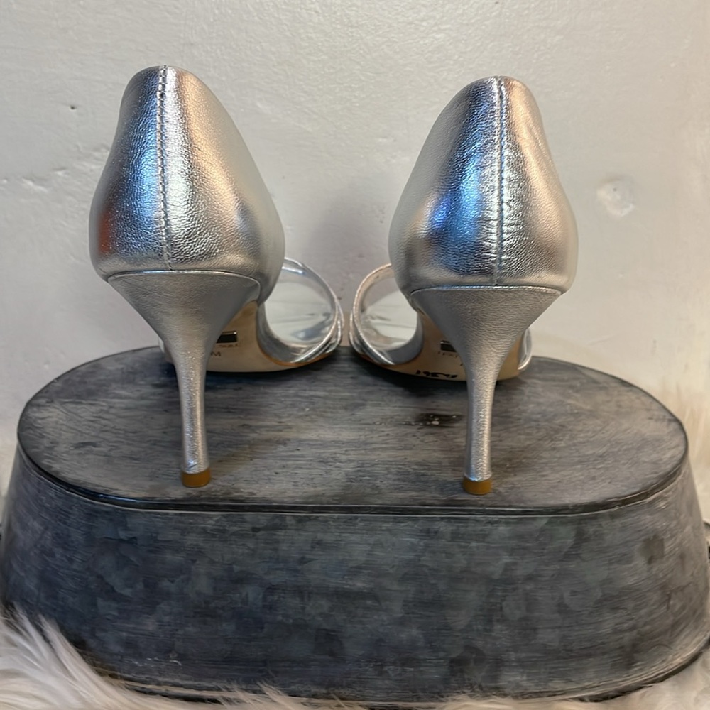 #0165 - Badgley Mischka Women's Silver Heels-Worn 1 time-7 - Picture 7 of 12